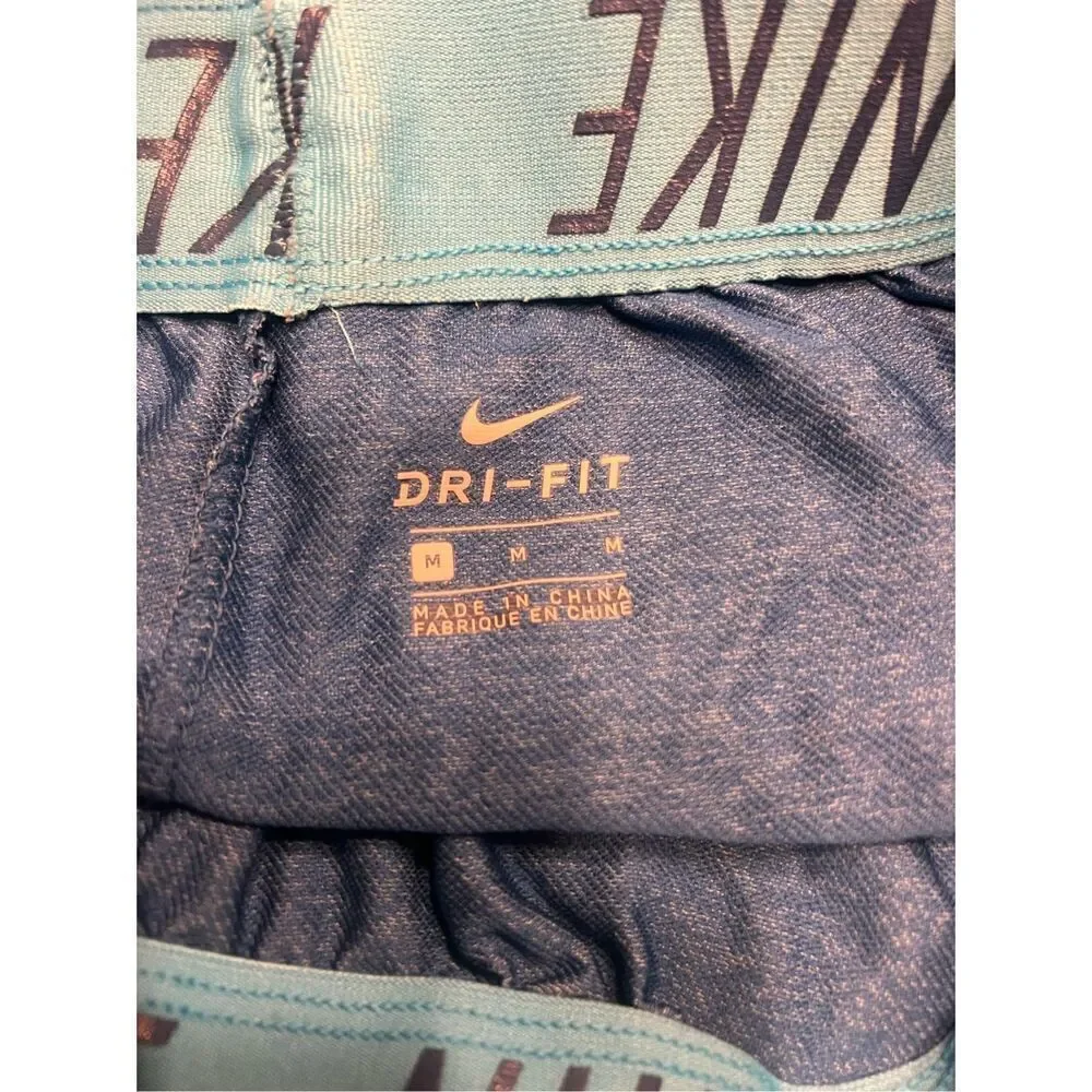 2 Nike dri fit woman’s medium workout running hiking shorts blue black